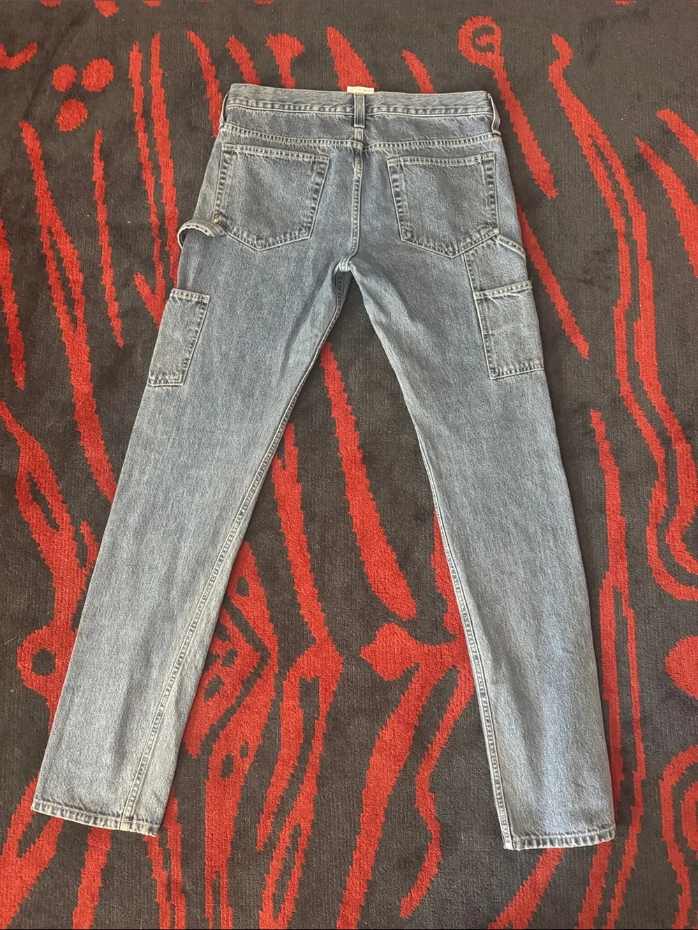 Helmut Lang Men's Straight Carpenter Jeans - Faded Blue Denim